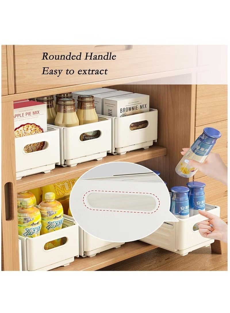 بيوينتي طقم من 3 صناديق تخزين بلاستيكية قابلة للتعديل والتوسيع، بسعة كبيرة صناديق تخزين متدرجة، منظمات أدراج، صناديق ترتيب ملابس خزانة، صندوق تخزين للمطبخ والمكتب المنزلي - Image 4